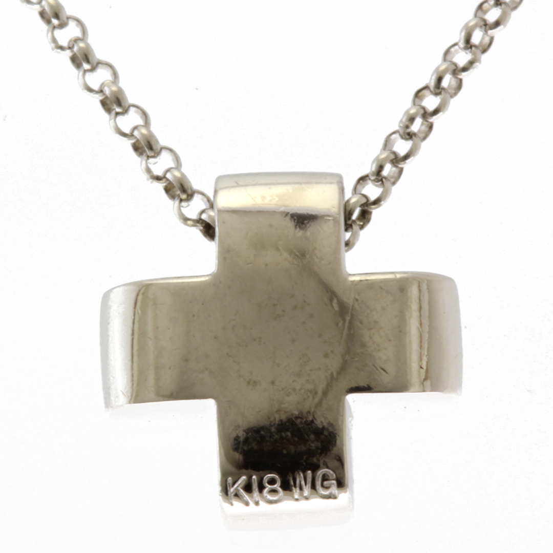 ネックレス クロス 十字架 パヴェ 18金 K18ホワイトゴールド ダイヤモンド 0.16ct レディース