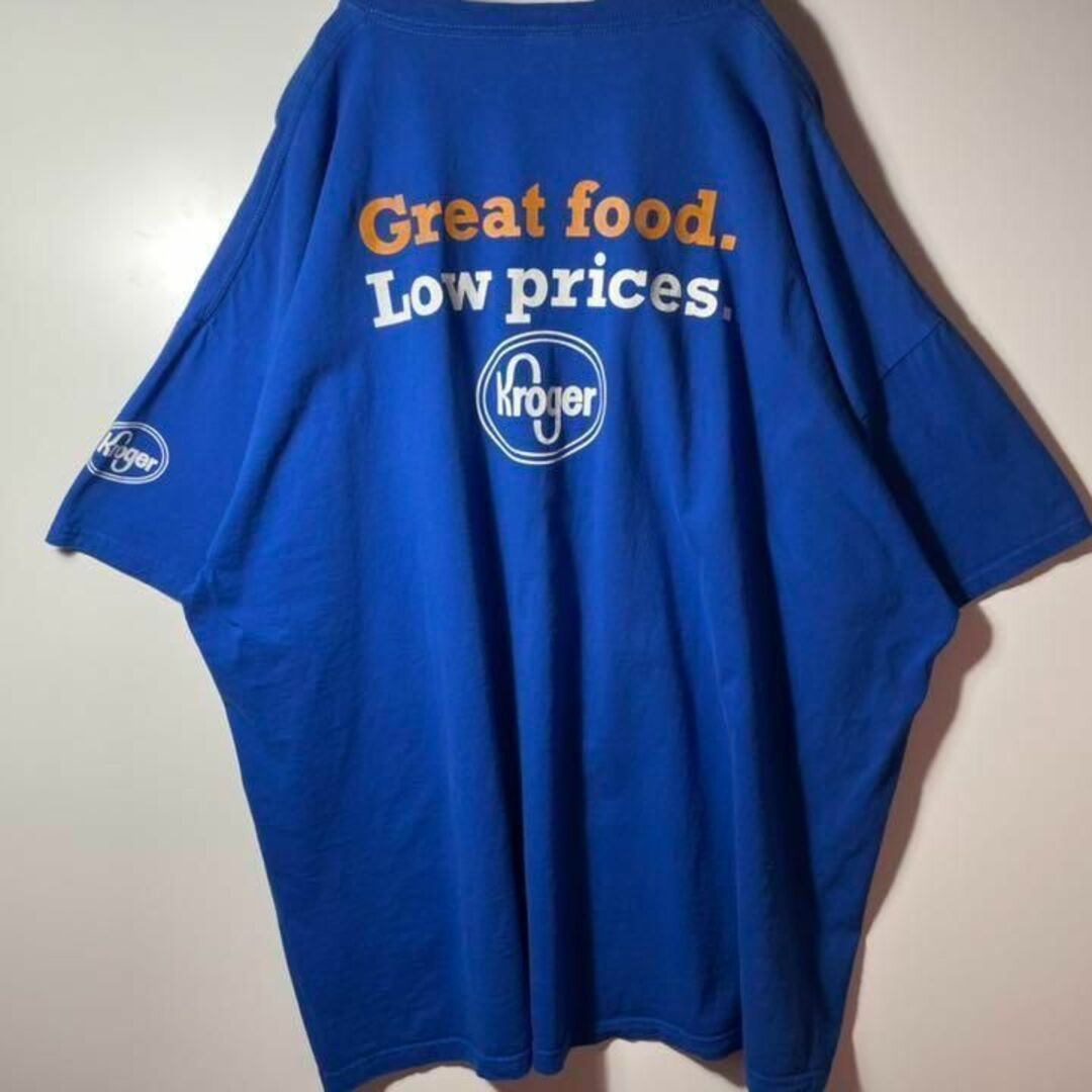 【USA IMPORT❗️】90s 2XL 青　企業ロゴプリントビッグシルエット