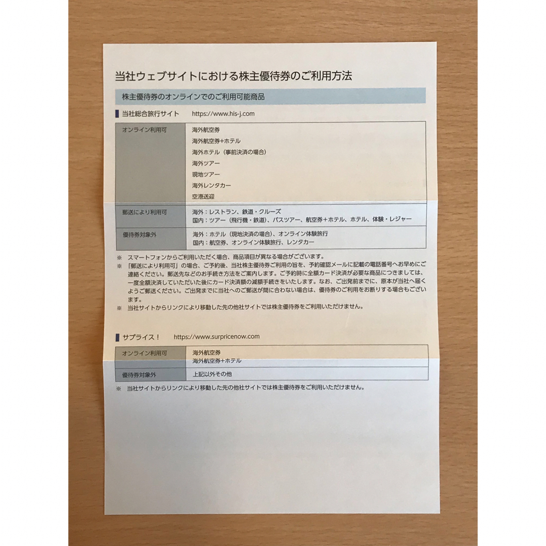 【最終値下げです！】年末年始　旅行　HIS株主優待券4000円➕割引券1000円 チケットの優待券/割引券(その他)の商品写真