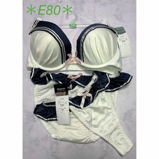 ✿E80✿セーラー下着　３点セット（ブラ＆フルバック＆Tバック）(ブラ&ショーツセット)