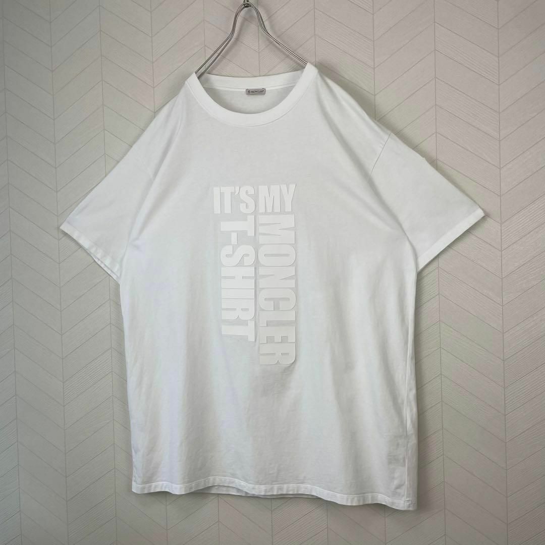 MONCLER - 美品 MONCLER レタリングロゴ オーバーサイズ Tシャツ 白