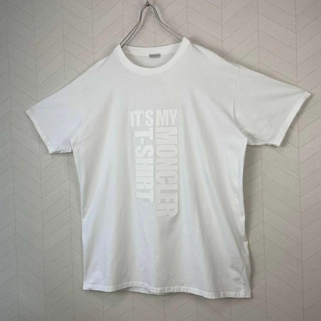 MONCLER - 美品 MONCLER レタリングロゴ オーバーサイズ Tシャツ 白
