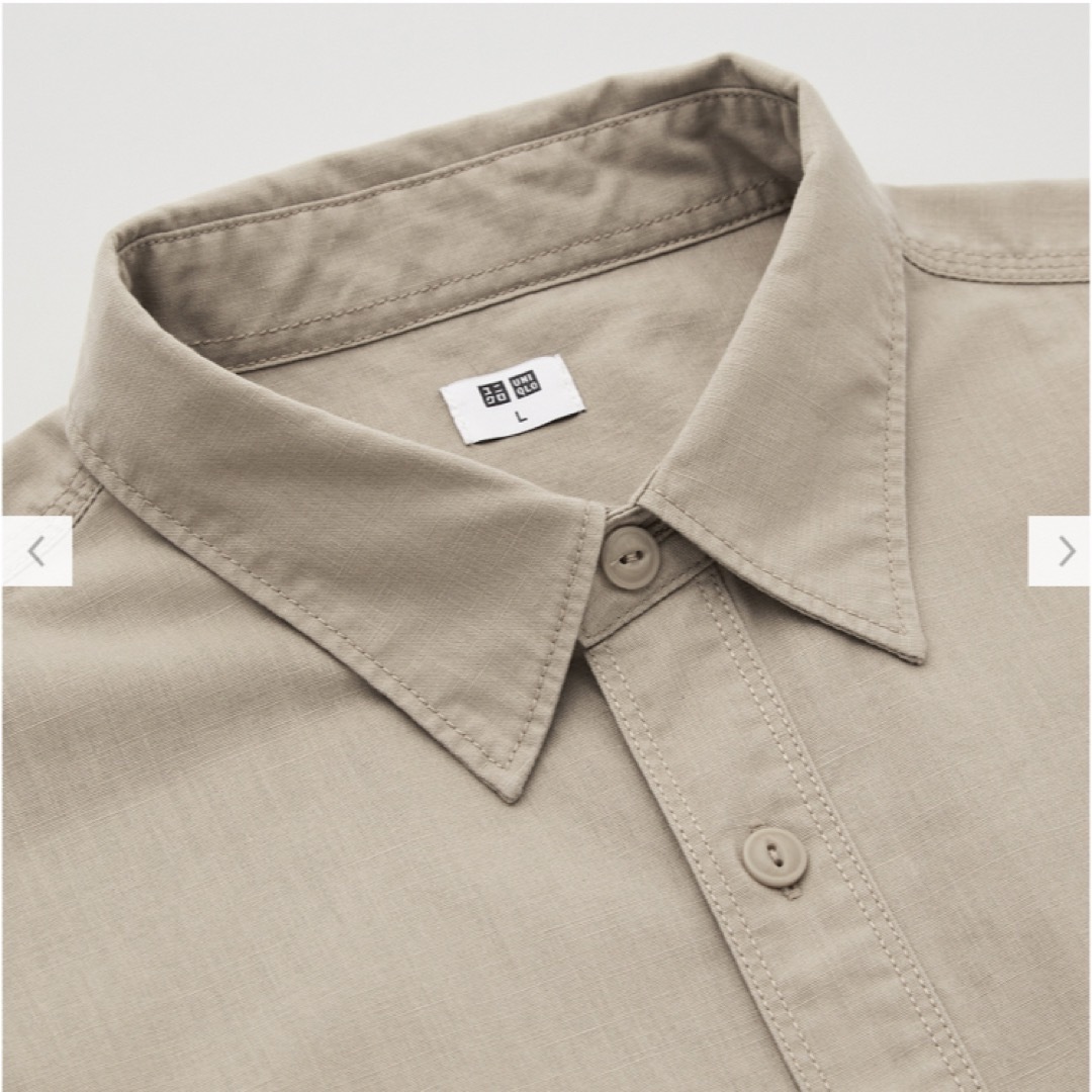 UNIQLO(ユニクロ)の【新品・タグ付き】ユニクロ　ウォッシュワークシャツ　3XL  オリーブ メンズのトップス(シャツ)の商品写真