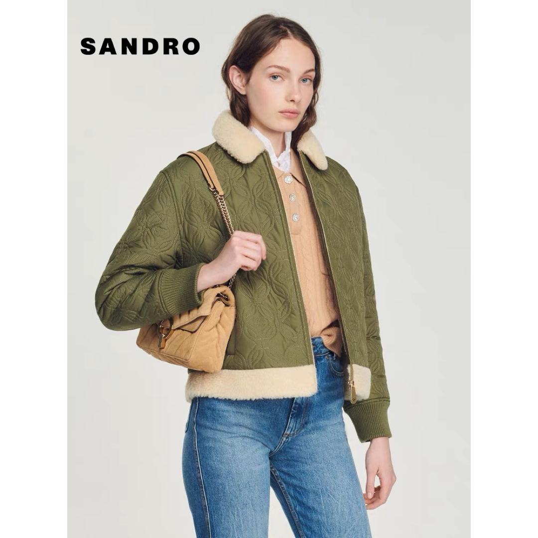 ❤️Sandro2023新作新品　グリーン　コート　ジャケット　オシャレ　上品