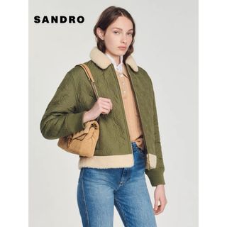 サンドロ(Sandro)の❤️Sandro2023新作新品　グリーン　コート　ジャケット　オシャレ　上品(毛皮/ファーコート)