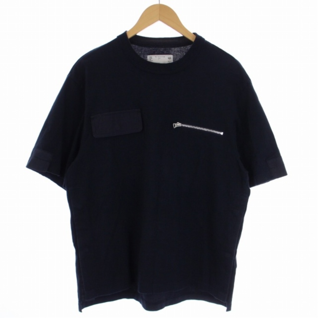 sacai 21SS POCKET TEE Tシャツ カットソー 半袖 S 紺725cm袖丈