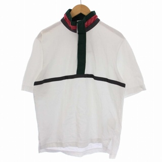 サカイ(sacai)のサカイ sacai 20SS ハイネック ポロシャツ 半袖 切替 1 S 白 緑(ポロシャツ)