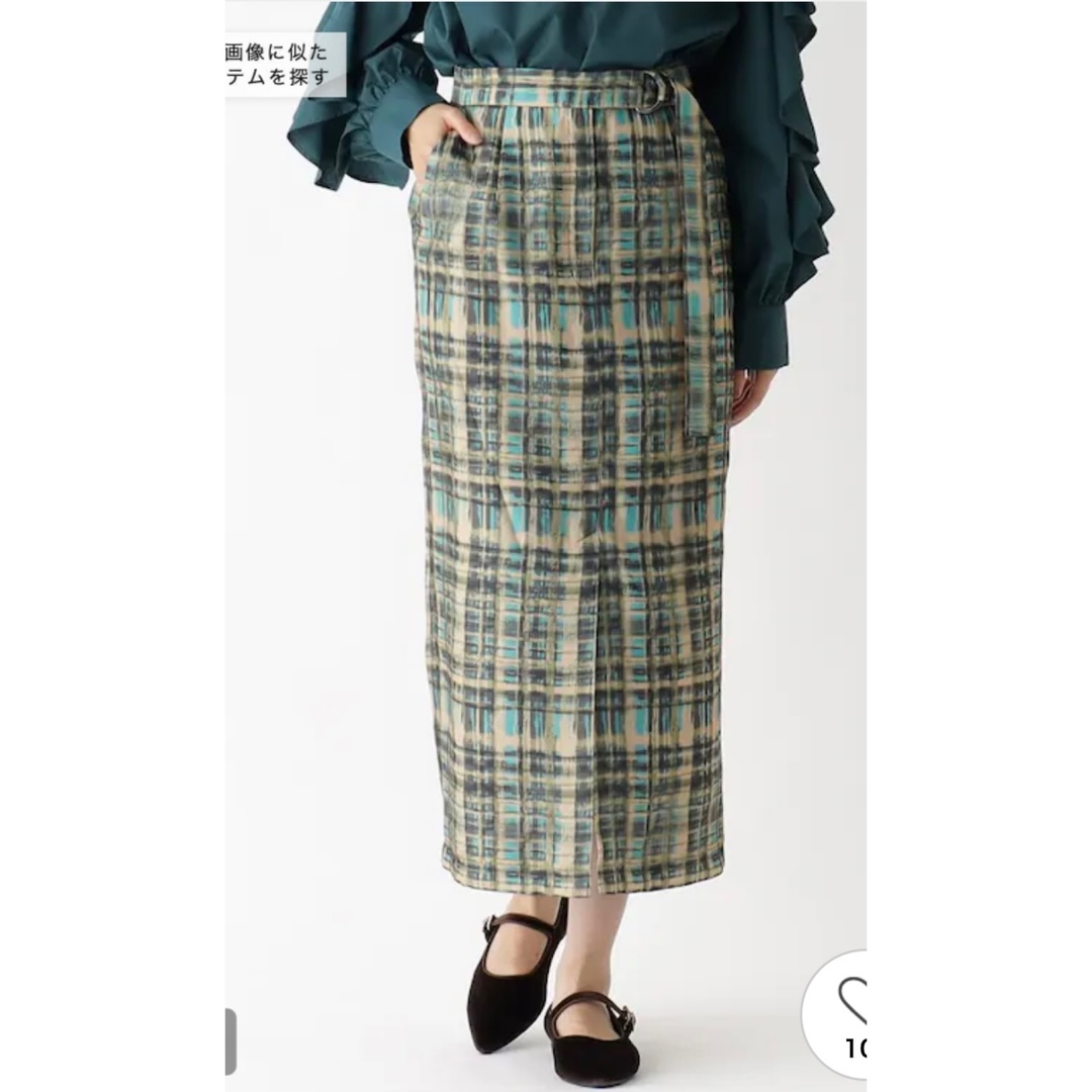 OPAQUE.CLIP(オペークドットクリップ)の【秋冬】OPAQUE. CLIP チェックタイトスカート　オーガンジーチェック レディースのスカート(ロングスカート)の商品写真