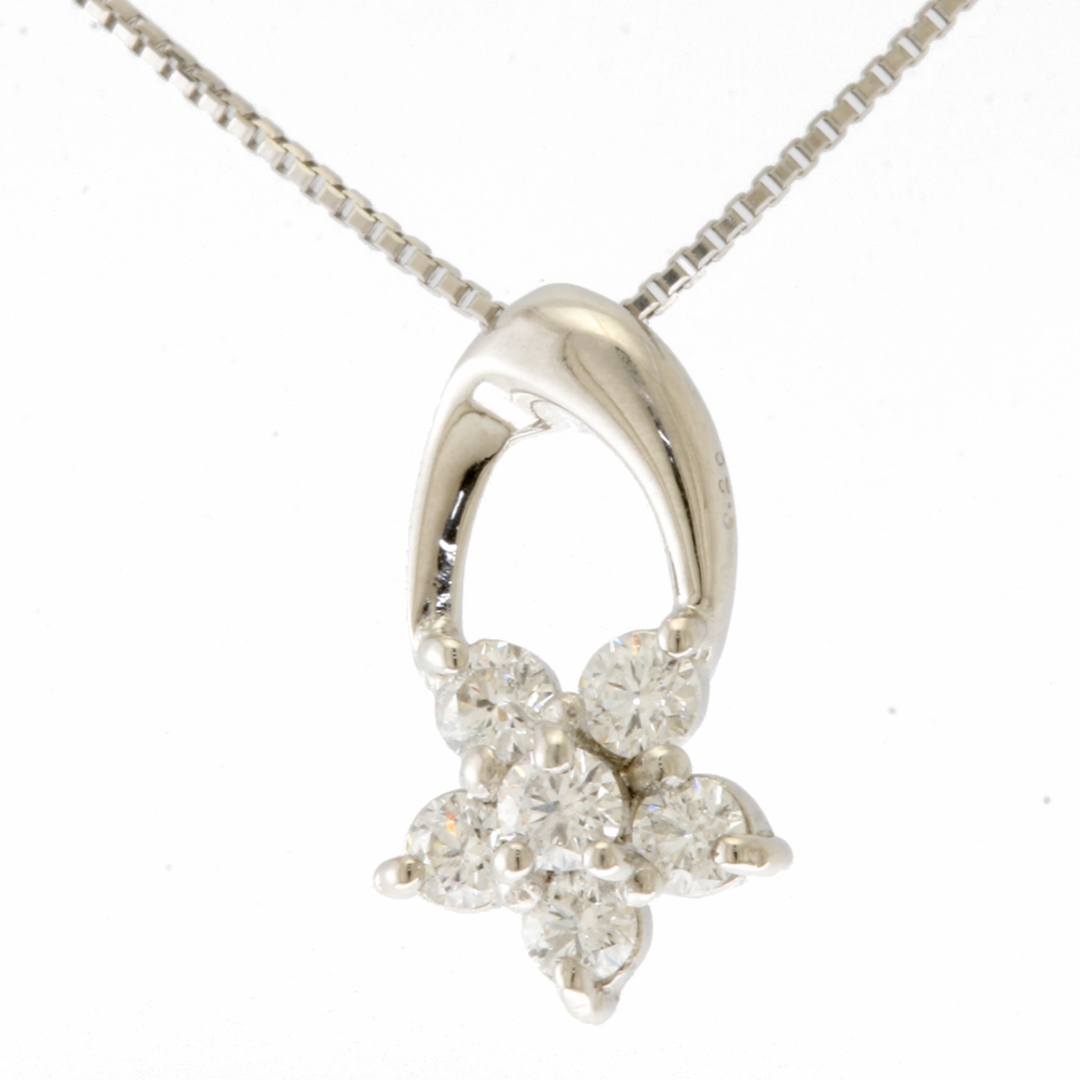 ネックレス 花 フラワー Pt850プラチナ ダイヤモンド 0.20ct