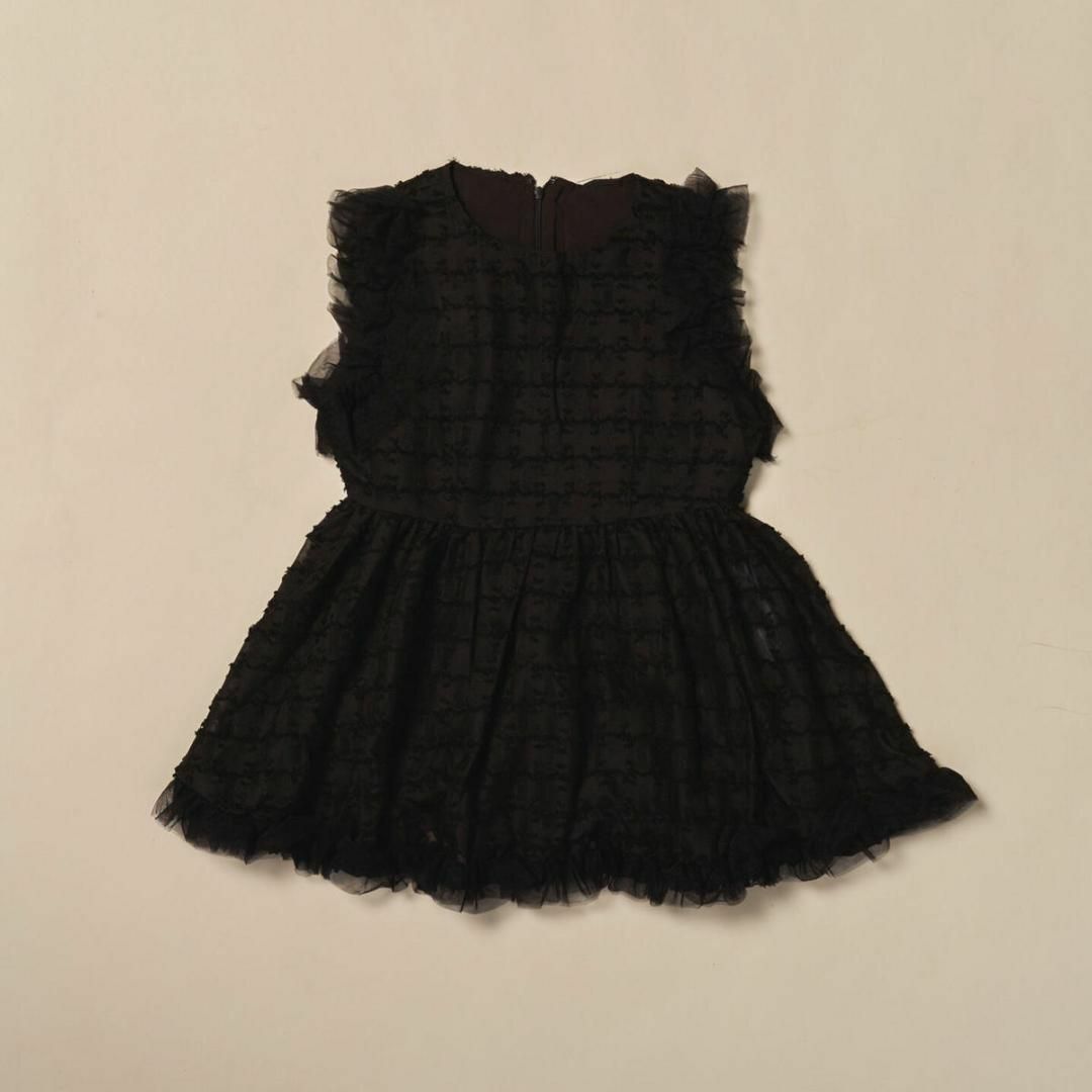 新品 "Ballerina" feather peplum tops black