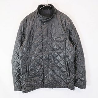 バーブァー(Barbour)のBarbour バブアー キルティング ジャケット コーデュロイ切替 スナップボタン 3ワラント ブラック (メンズ S) 中古 古着 N7107(ダウンジャケット)