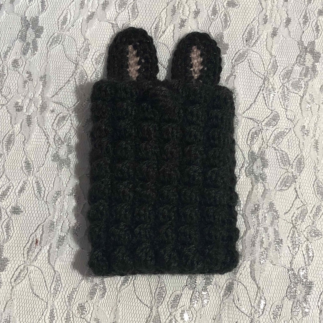 うさぎ 黒 トレカケース ୨୧⋆* フォトケース 毛糸 編み物