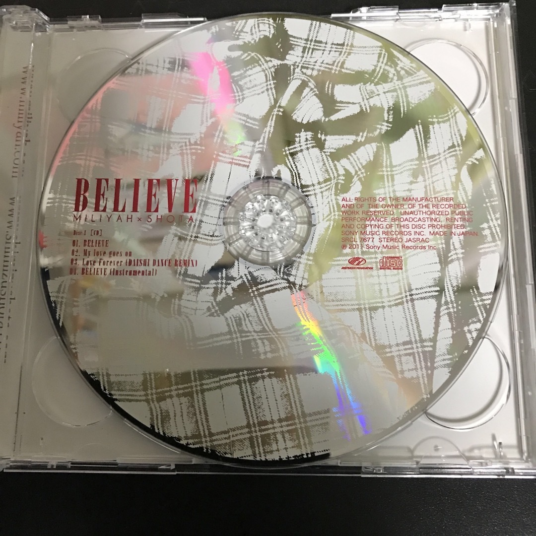 BELIEVE(初回生産限定盤)CD&DVD 清水翔太×加藤ミリヤ❣️の BELIEVE(初回生産限定盤)CD&DVD 清水翔太×加藤ミリヤ❣️の