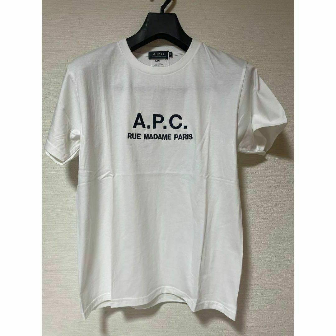 【新品】A.P.C.アーペーセー ロゴ刺繍Tシャツ★男女兼用　半袖★ 白Sサイズ