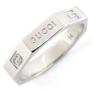 グッチ(Gucci)のグッチ GUCCI リング オクタゴナル ロゴ シグネチャー K18WG 13号 / #14 【中古】(リング(指輪))