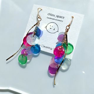 ライトトーンのつぶつぶゆらゆらピアス/イヤリング(ピアス)