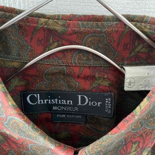 Christiandiorクリスチャンディオール長袖ペイズリー柄シャツL