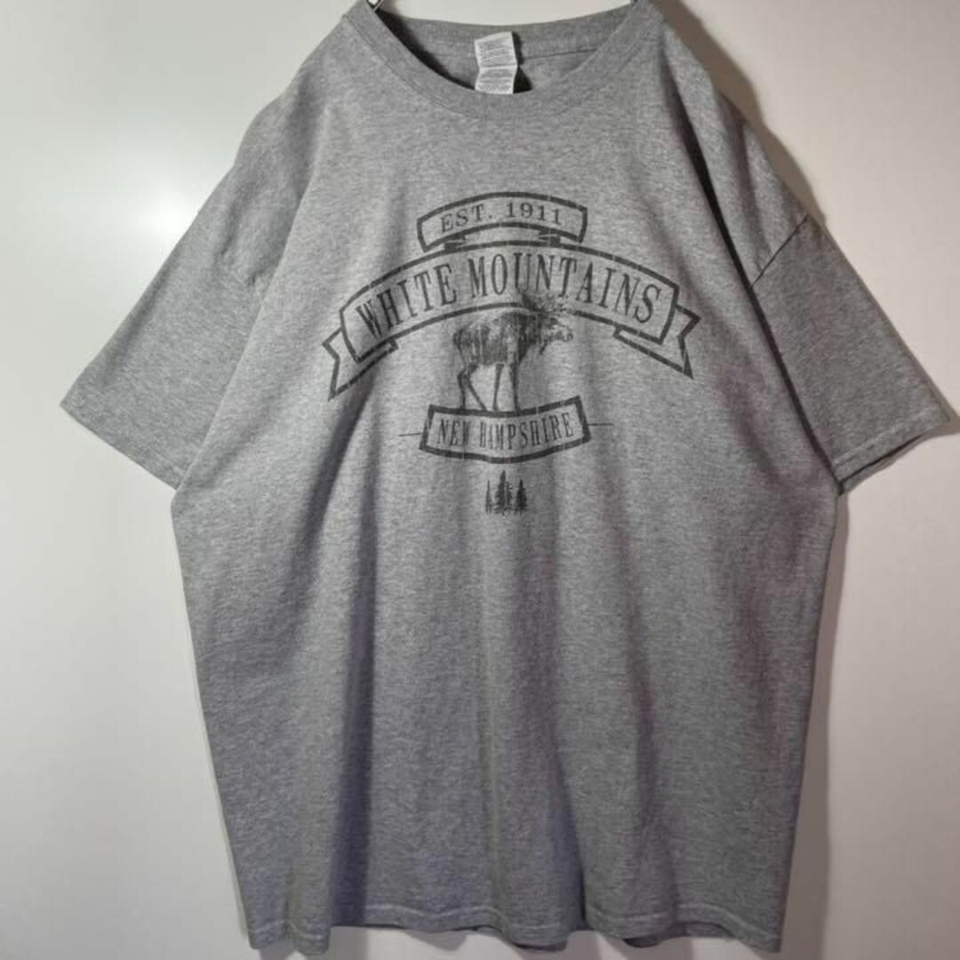 【アメリカ古着❗️】90s プリントロゴ半袖Tシャツ　グレー　XL ビッグサイズ