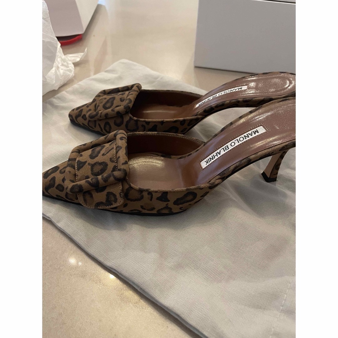 マノロブラニク 美品 ヒョウ柄 ミュール 36.5 マノロブラニク 美品 ヒョウ柄 ミュール 36.5