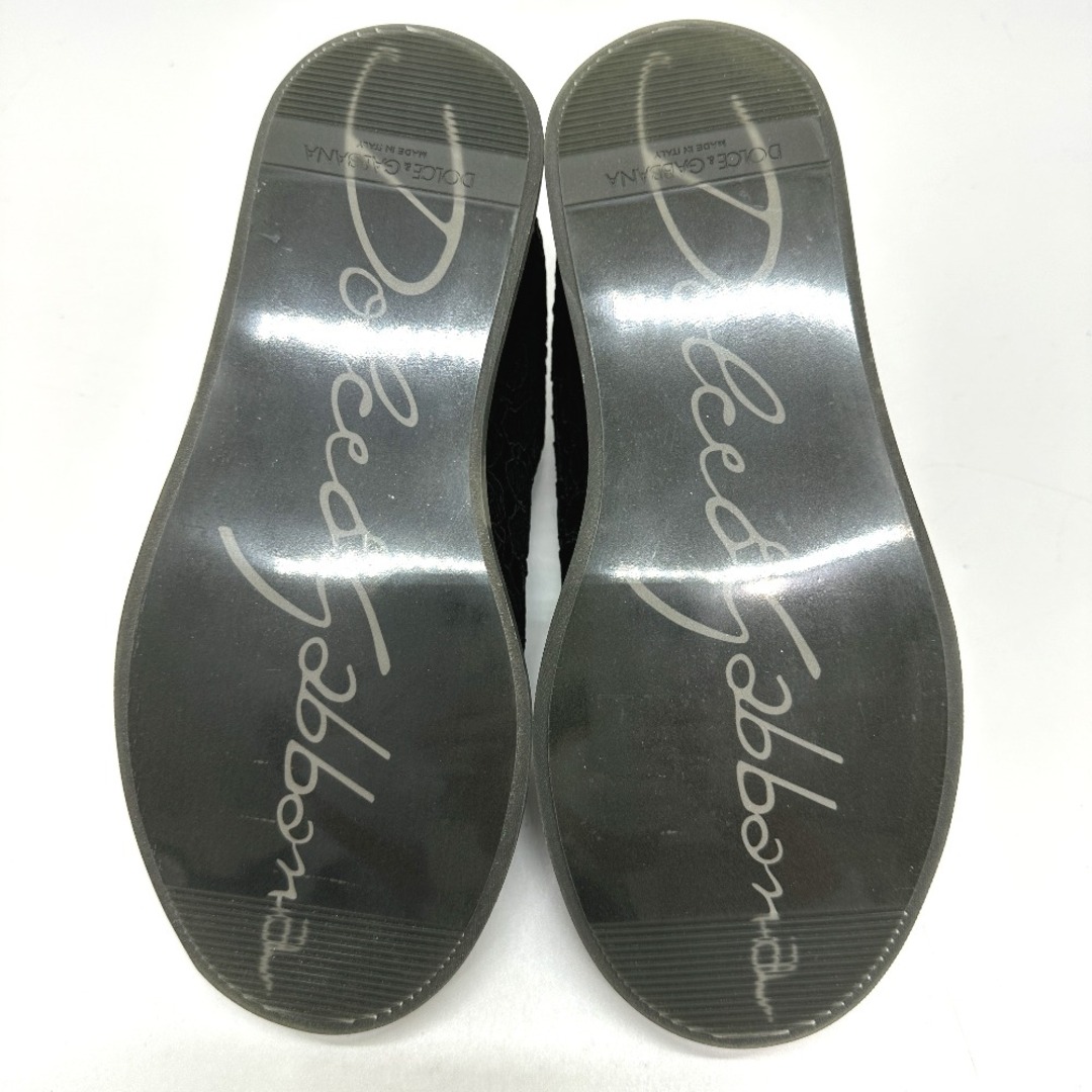 DOLCE&GABBANA(ドルチェアンドガッバーナ)のドルガバ DOLCE&GABBANA レース スニーカー レザー ブラック 未使用 レディースの靴/シューズ(スニーカー)の商品写真
