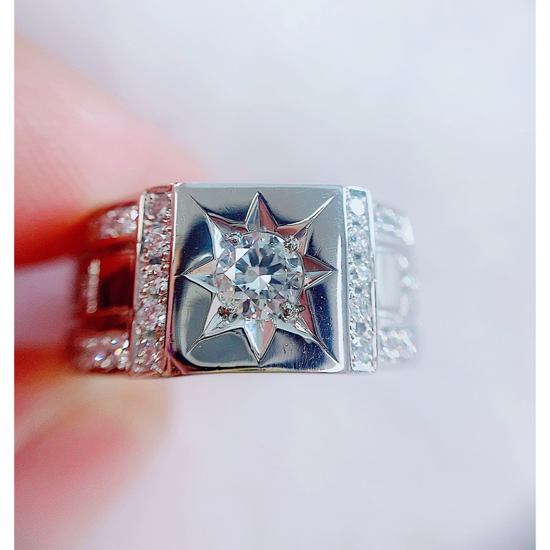 ★0.537ct0.51ct★✨一粒ダイヤモンドG,VS2,VG印台リング指輪 メンズのアクセサリー(リング(指輪))の商品写真