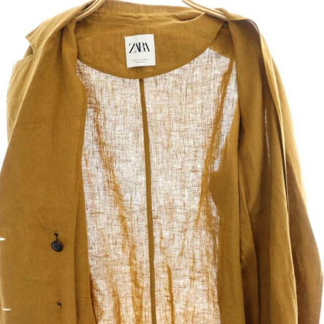 ZARA(ザラ)のザラ コート チェスター ロング ダブル 薄手 リネン USAS レディースのジャケット/アウター(スプリングコート)の商品写真