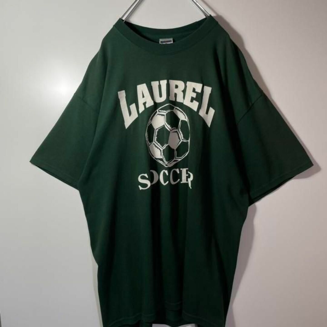【アメリカ古着❗️】90s サッカープリントロゴ半袖Tシャツ　緑XLビッグサイズ