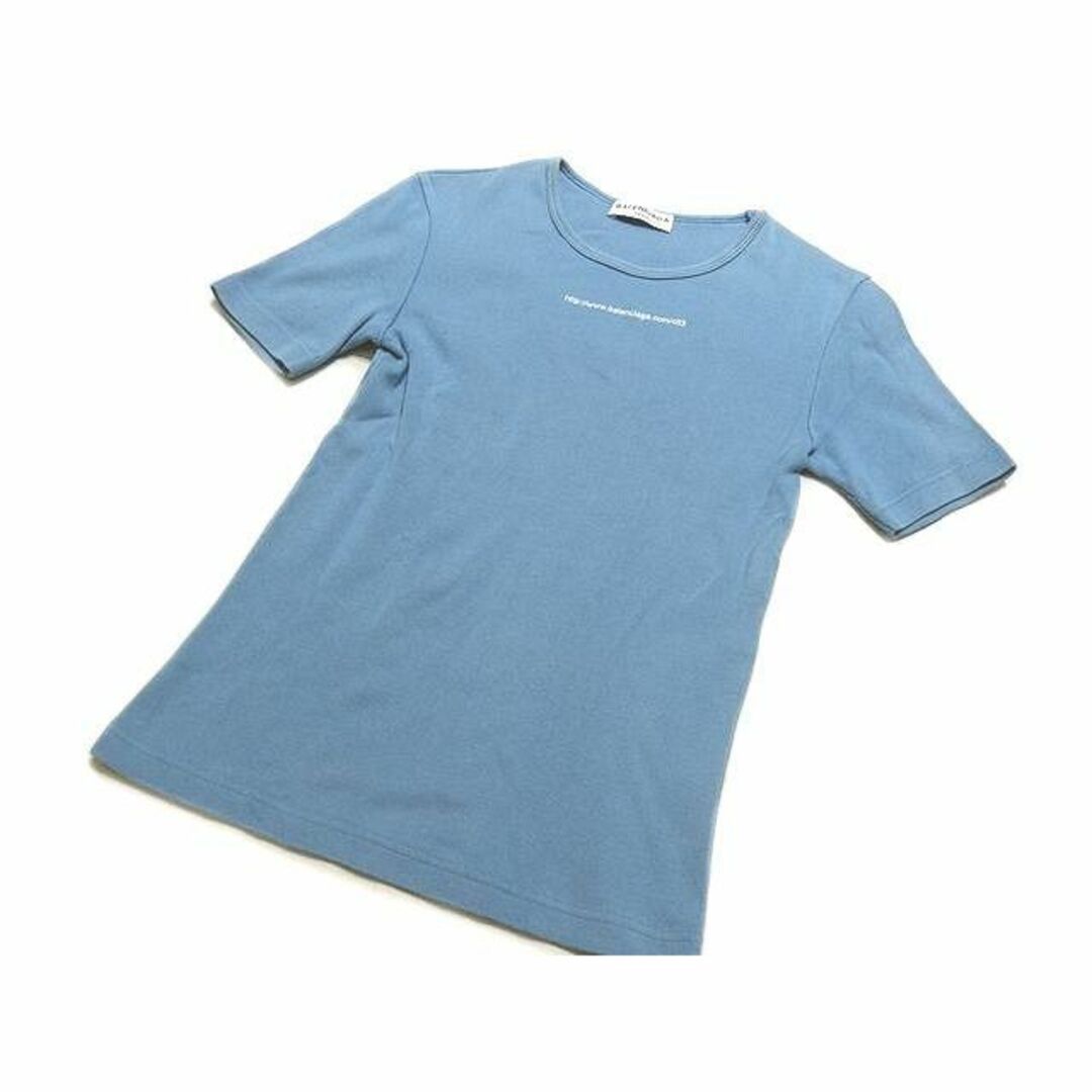 BALENCIAGA ロゴTシャツ 青 M