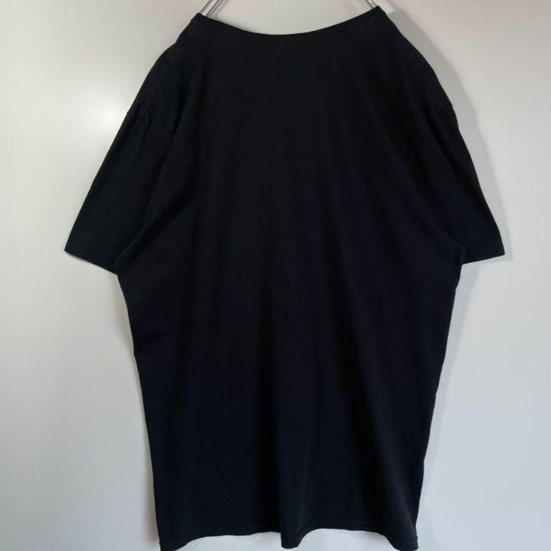 53cm身幅【アメリカ❗️】90s プリントロゴ半袖Tシャツ　黒　XL ビッグサイズ
