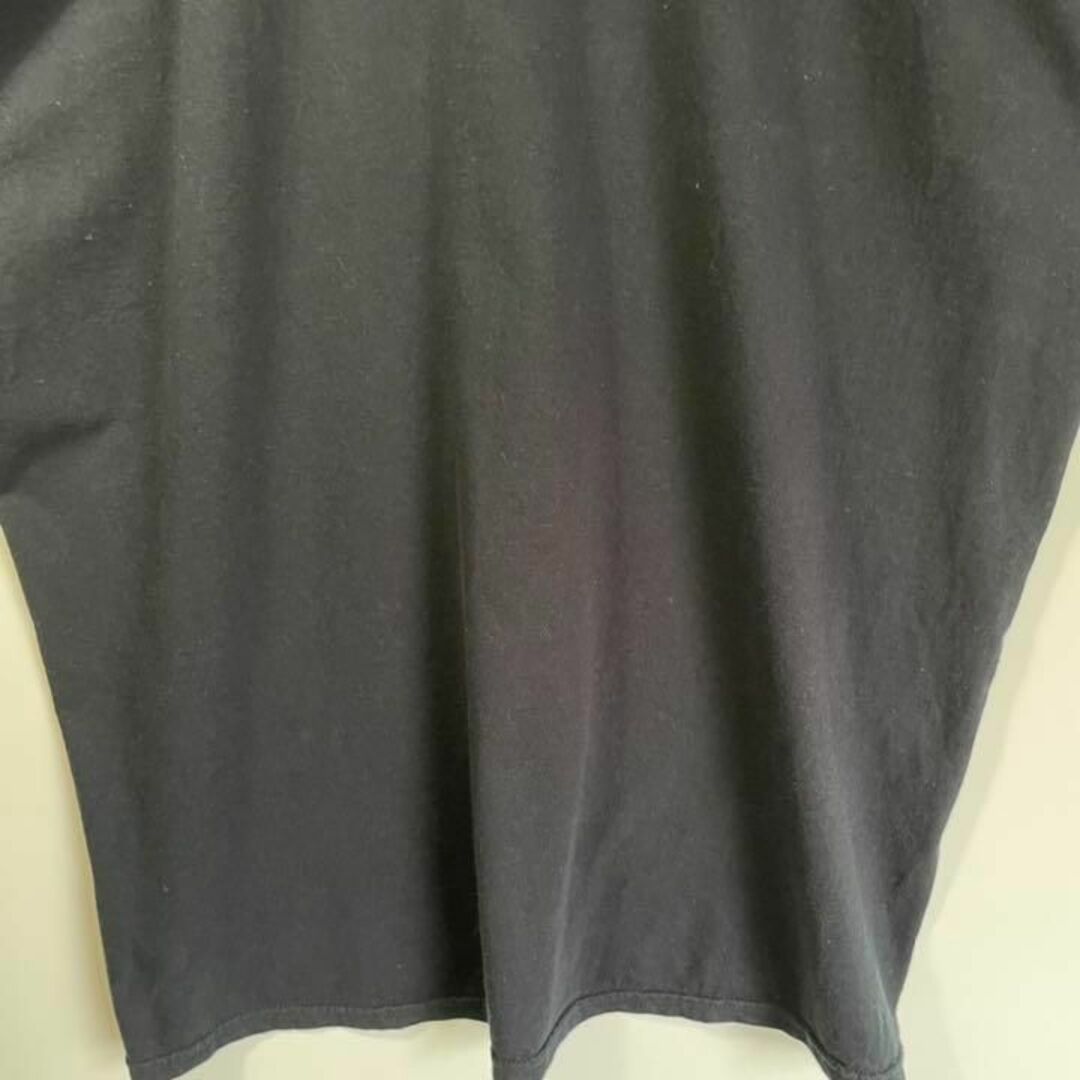 53cm身幅【アメリカ❗️】90s プリントロゴ半袖Tシャツ　黒　XL ビッグサイズ