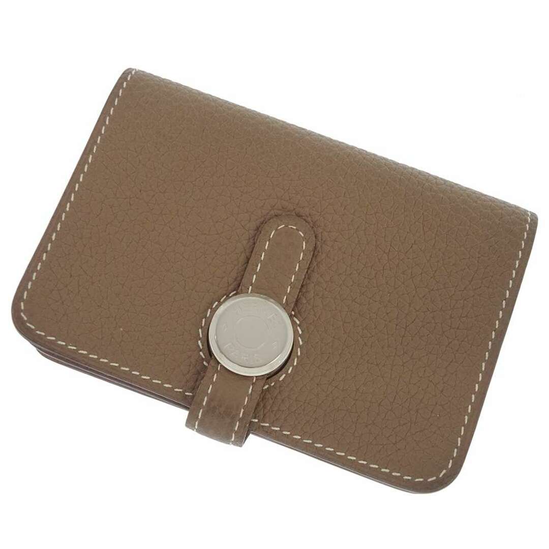 エルメス カードケース ドゴン エトゥープ/シルバー金具 トゴ D刻印