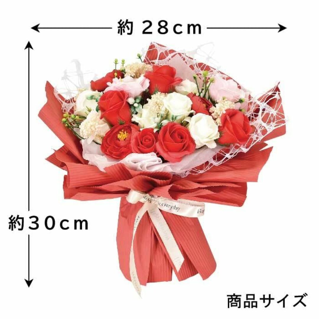 【色: ピンク】シャボンフラワー香りがよいソープフラワー ブーケ ピンク 誕生日