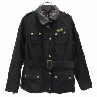 バーブァー(Barbour)のバブアー ワックスドコットン ジャケット 10 ブラック Barbour ウエストベルト レディース 【中古】  【231012】(ロングコート)