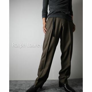 ラルフローレン(Ralph Lauren)の【ラルフローレン】千鳥柄 ワイド ストレート とろみ スラックス W34 茶(スラックス)