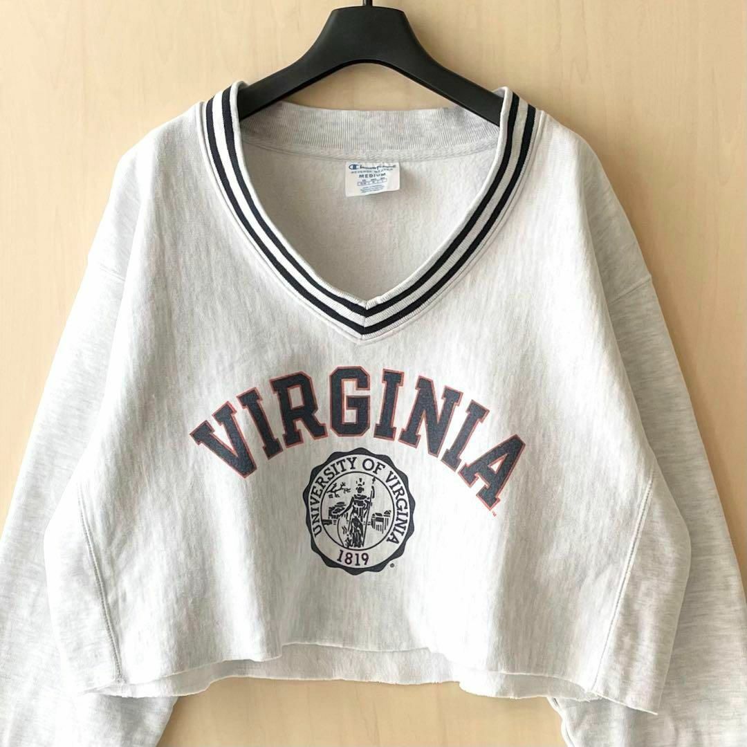 Champion - 短丈スウェット チャンピオン リバースウィーブ Vネック