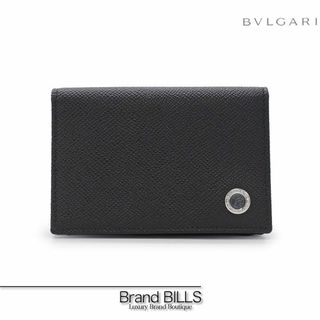 ブルガリ(BVLGARI)の未使用品 ブルガリ・ブルガリ マン カードケース 名刺入れ 30400 ロゴリング ブラック シルバー金具 メンズ(名刺入れ/定期入れ)