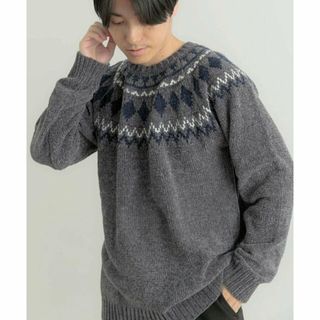 アーバンリサーチアイテムズ(URBAN RESEARCH ITEMS)の【GRY】求心柄モールクルーネックニット(ニット/セーター)