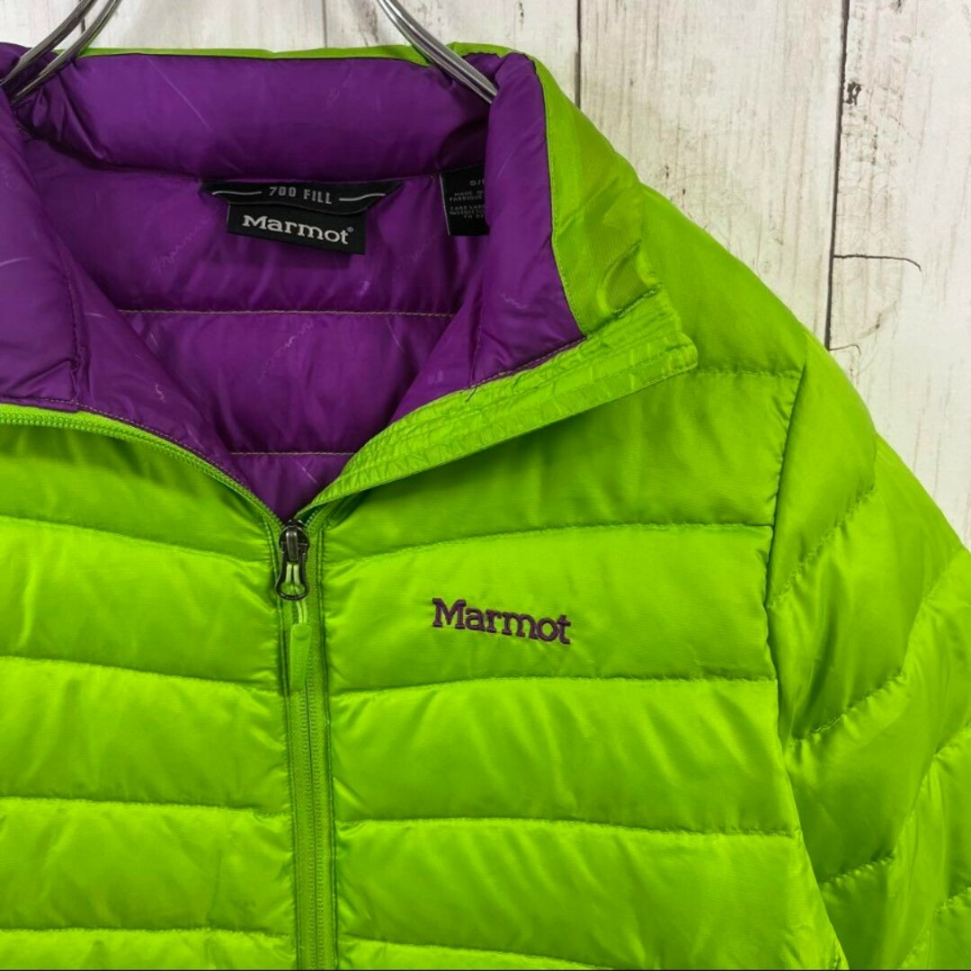 marmot ダウンジャケット　グリーン　紫　700fill S レディース 2