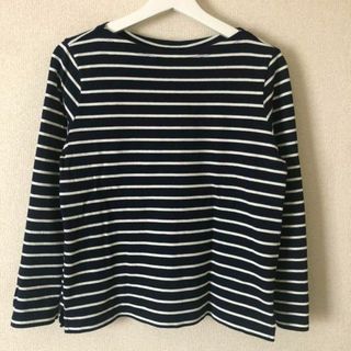 ユニクロ(UNIQLO)のUNIQLO グレー ボーダーボートネックT(Tシャツ(長袖/七分))