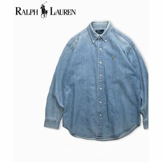 ポロラルフローレン(POLO RALPH LAUREN)の90's Polo RalphLauren ボタンダウン デニム シャツ L(シャツ)