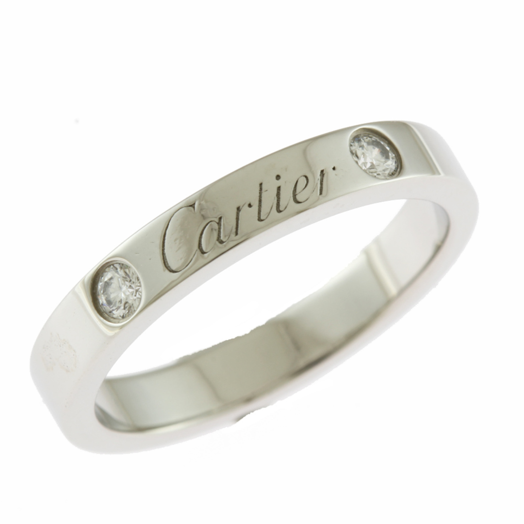 カルティエ  エングレーブド ダイヤモンド リング 指輪 10号 Pt950プラチナ ダイヤモンド レディース  CARTIER