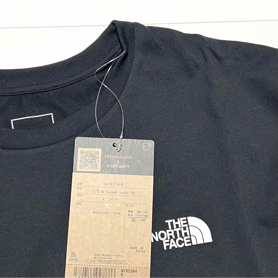 THE NORTH FACE(ザノースフェイス)のXL 新品 ノースフェイス バイカラー ロンT 長袖 Tシャツ 黒 白 ヌプシ メンズのトップス(Tシャツ/カットソー(七分/長袖))の商品写真