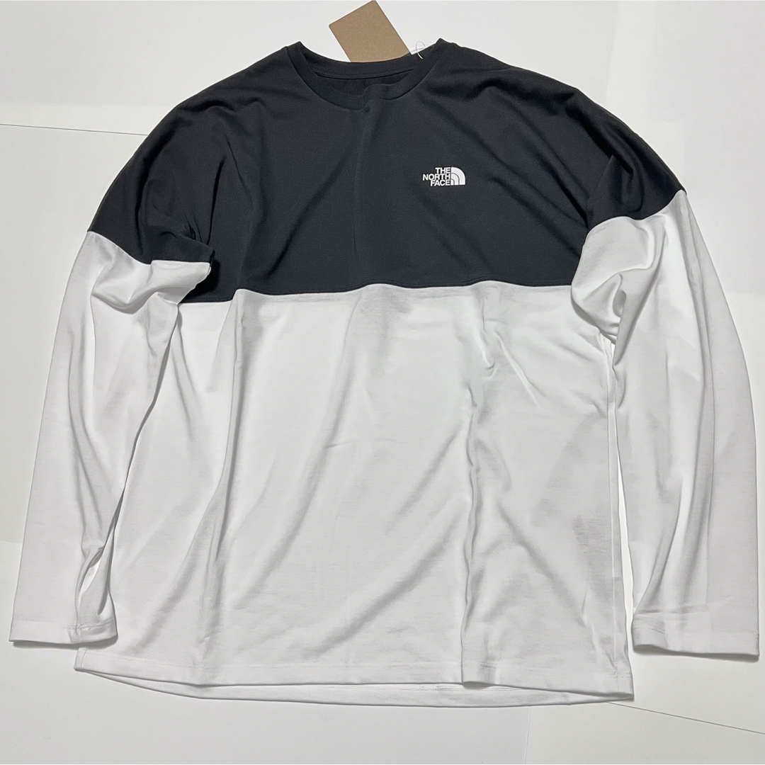 THE NORTH FACE(ザノースフェイス)のXL 新品 ノースフェイス バイカラー ロンT 長袖 Tシャツ 黒 白 ヌプシ メンズのトップス(Tシャツ/カットソー(七分/長袖))の商品写真