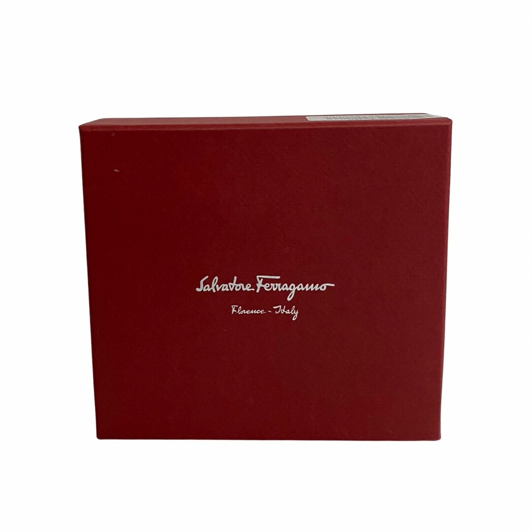 ほぼ未使用 保存箱付 Salvatore Ferragamo サルヴァトーレフェラガモ ガンチーニ 金具 レザー 本革 二つ折り 財布 折り財布 ブラック 21885