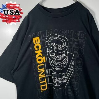 エコーアンリミテッド(ECKŌ UNLTD（ECKO UNLTD）)の【アメリカ古着❗️】エコーアンリミテッド　Tシャツ　黒　2XL ビッグサイズ(Tシャツ/カットソー(半袖/袖なし))