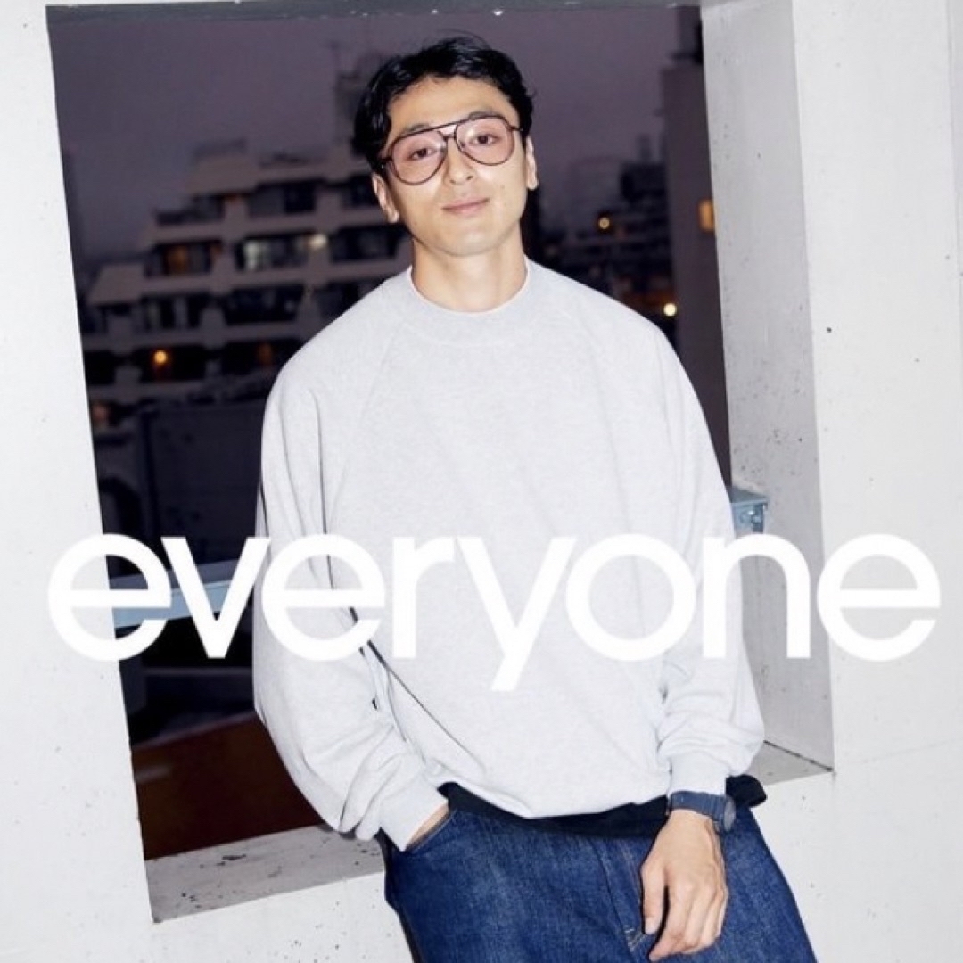 everyone COTTON CREW NECK アッシュ ヘザー グレー M