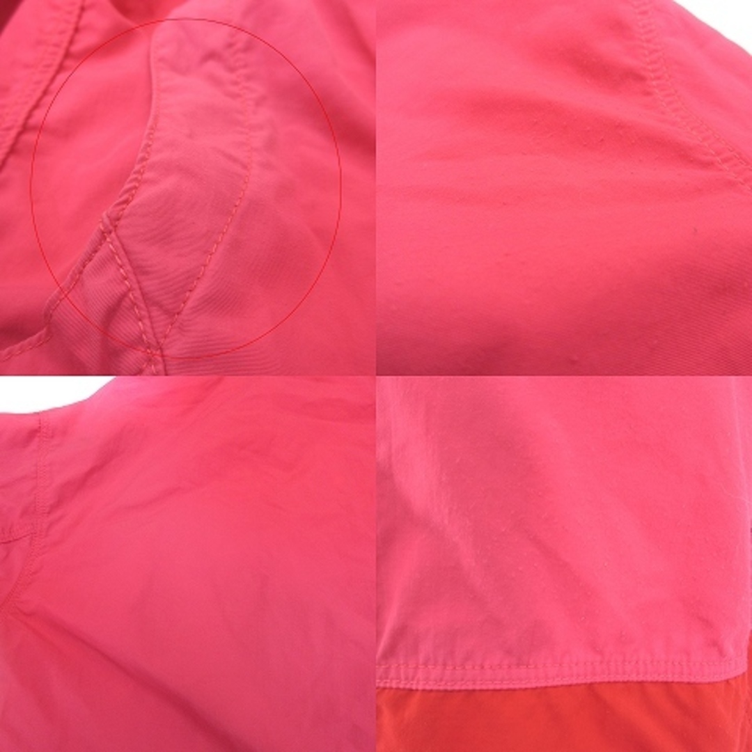 adidas(アディダス)のアディダス ウィンドジャケット ロゴ刺繍 ジップアップ ナイロン ピンク 赤 L レディースのジャケット/アウター(ブルゾン)の商品写真