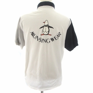 Munsingwear - マンシングウェア ポロシャツ 半袖 ロゴ刺繍 バックプリント コットン 白 M