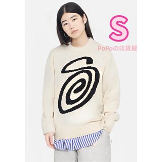 STUSSY CURLY S ニット セーター Mサイズ グリーン