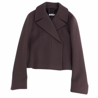 ジルサンダー(Jil Sander)の美品 ジルサンダー JIL SANDER ジャケット コート ショート丈 ダブルブレスト 無地 ウール アウター レディース 40(M相当) ブラウン(その他)